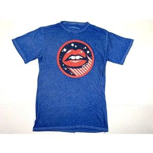 Oliver & Otis Mens XL T-Shirt Blue Crew Neck Graphic Print Cotton Blend